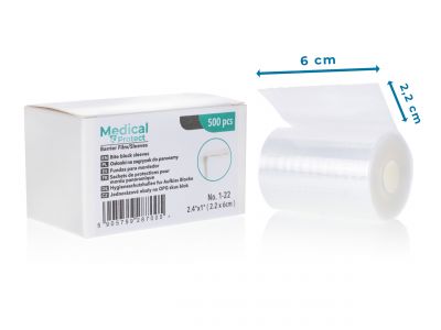 Osłonka 1-22 ustnika Pantomografu  ( zagryzaka) 500szt. na rolce wymiar 2.2x6.cm 
